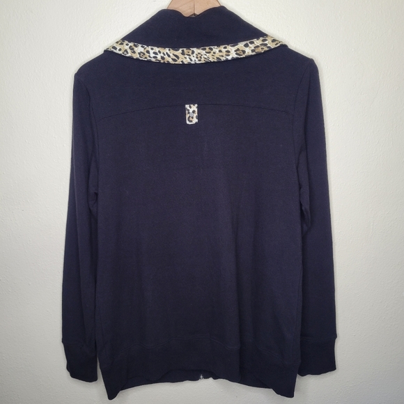 Cozy Animal Print Full Zip Sweatshirt, Size M - Picture 2 of 5